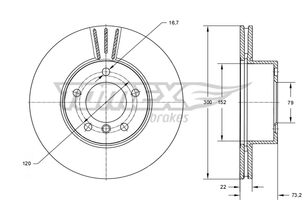 TOMEX Brakes TX 74-01 Brake Disc